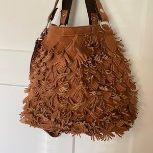 Leather fringe bag